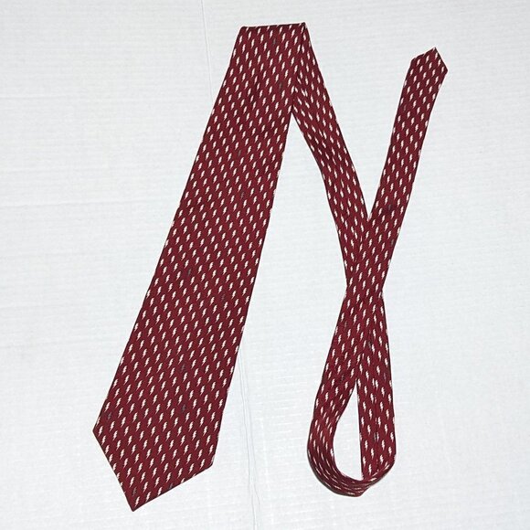 Oscar de la Renta Lightning Bolt Pattern Silk Tie - Picture 1 of 5